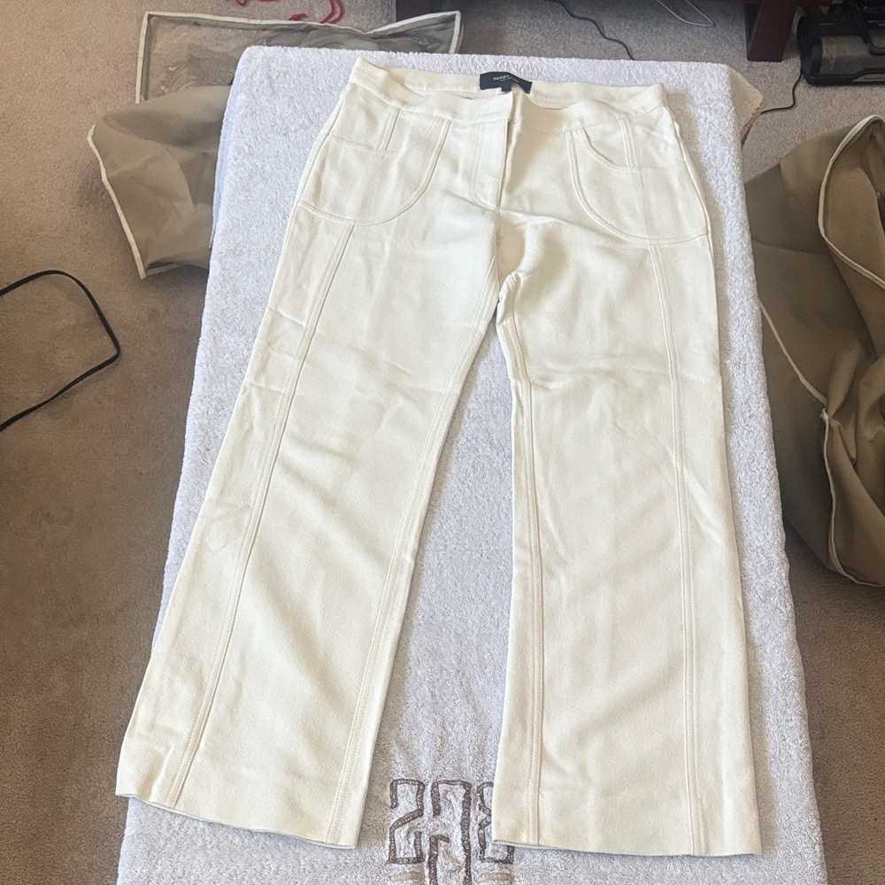 Cream Wide-Leg Pants